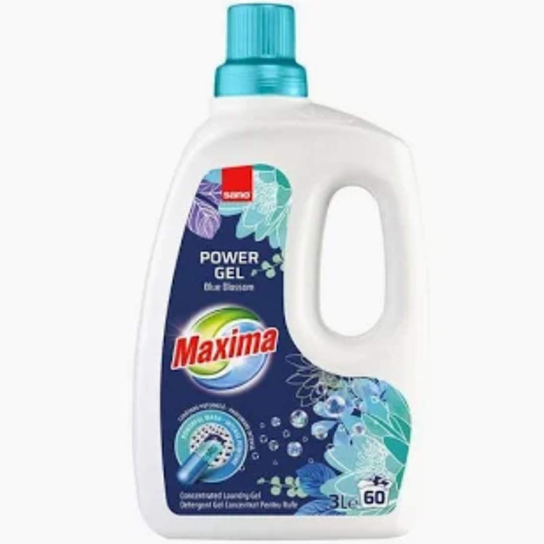 Detergent Lichid Concentrat Sano Maxima Power Gel Blue Blossom, 20 Spălări, 1L