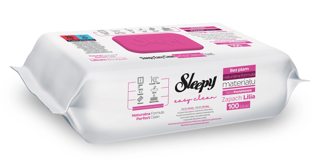 Șervețele Umede pentru Suprafețe Sleepy Easy Clean Orkide Bahçesi, 100 bucăți