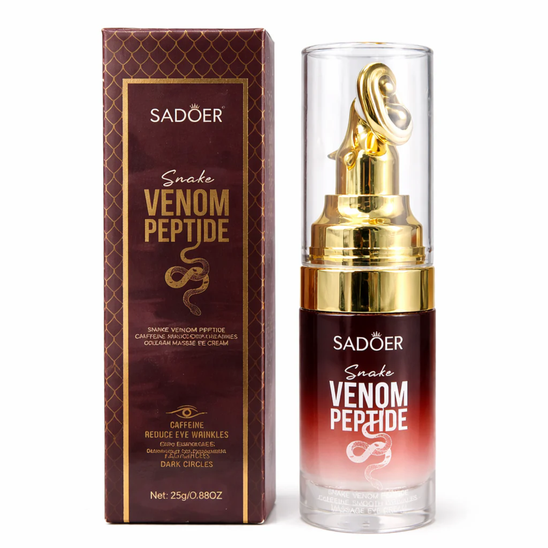 Cremă de Ochi cu Aplicator de Masaj Sadoer Snake Venom Peptide și Cafeină, 25g