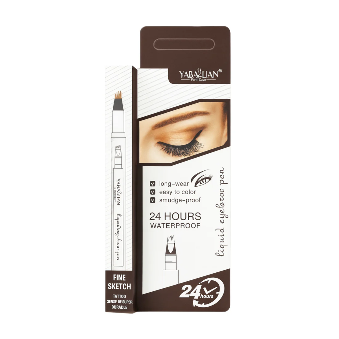 Cariocă de Sprâncene cu Efect de Microblading YABALIAN Liquid Eyebrow Pen, Fine Sketch