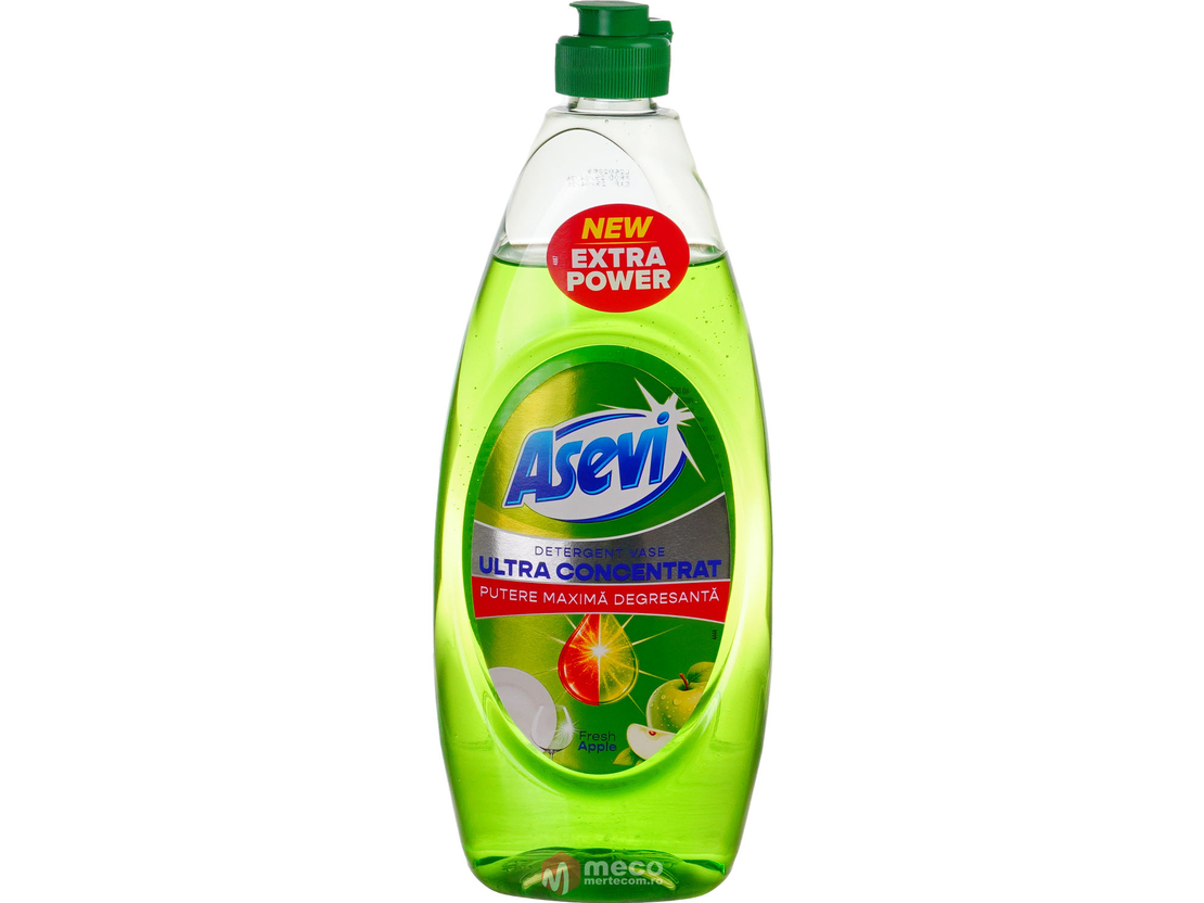 Detergent de vase ultra concentrat Asevi Fresh Apple Extra Power, 650ml