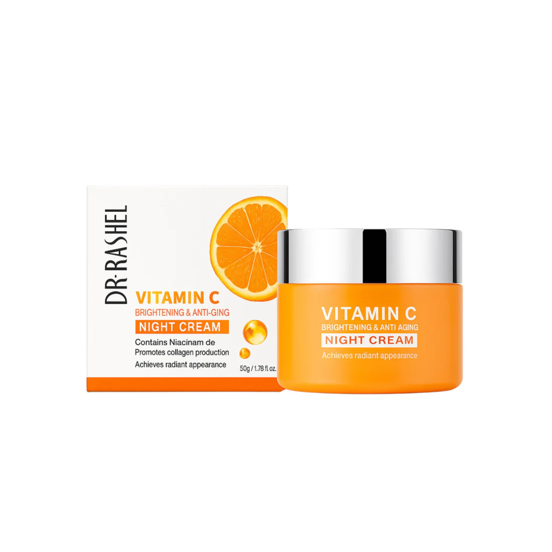 Cremă de Noapte Anti-Aging Dr. Rashel Vitamin C pentru Iluminare, 50g