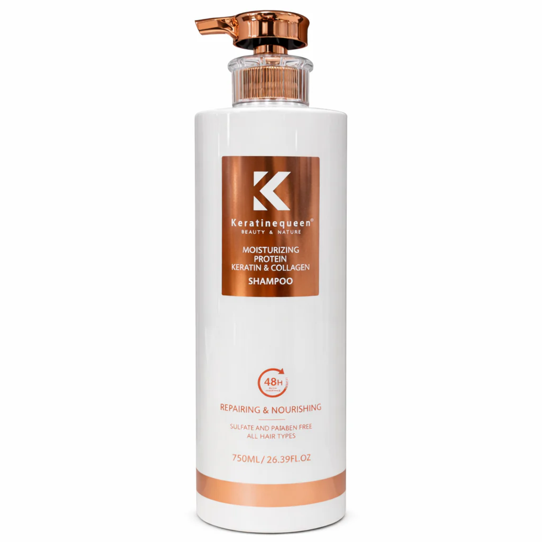 -Șampon Profesional Hidratant Keratinequeen Moisturizing Protein Keratin & Collagen, 750ml