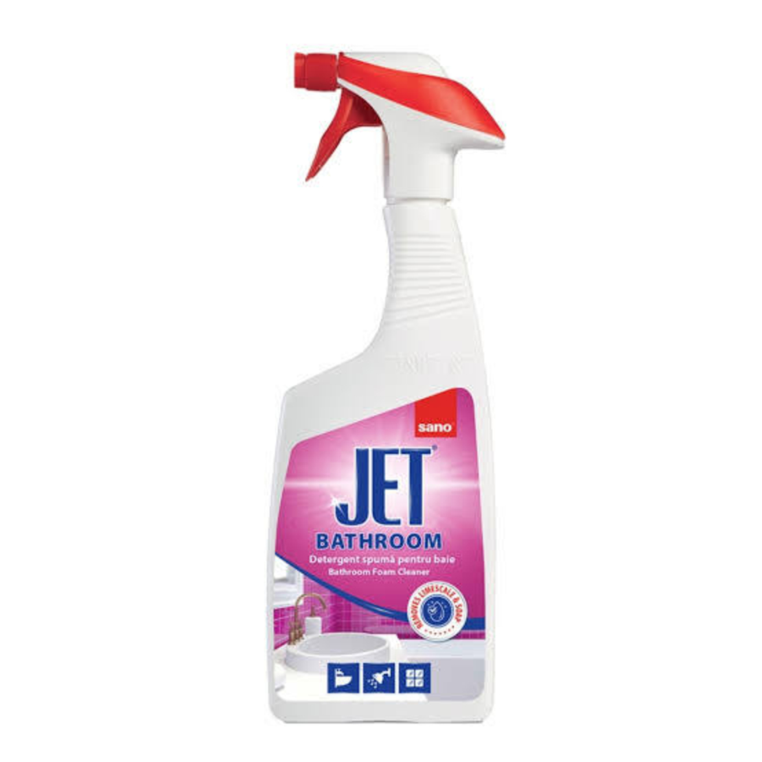 Detergent Spumă pentru Curățarea și Igienizarea Băii Sano Jet Bathroom Foam Cleaner, 750 ml