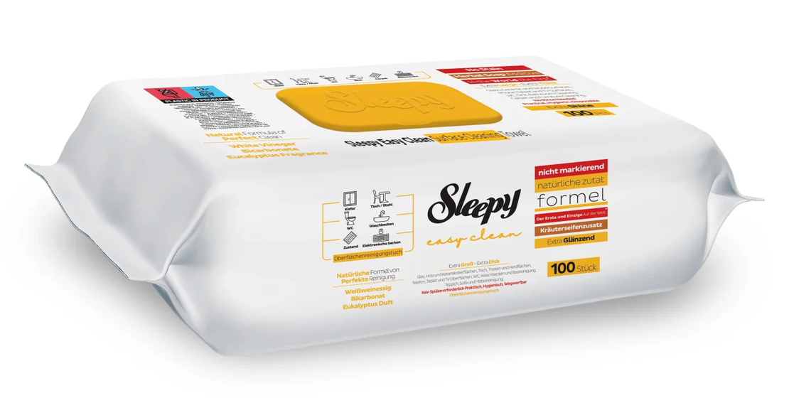 Șervețele Umede pentru Suprafețe Sleepy Easy Clean cu Oțet și Eucalipt, 100 bucăți
