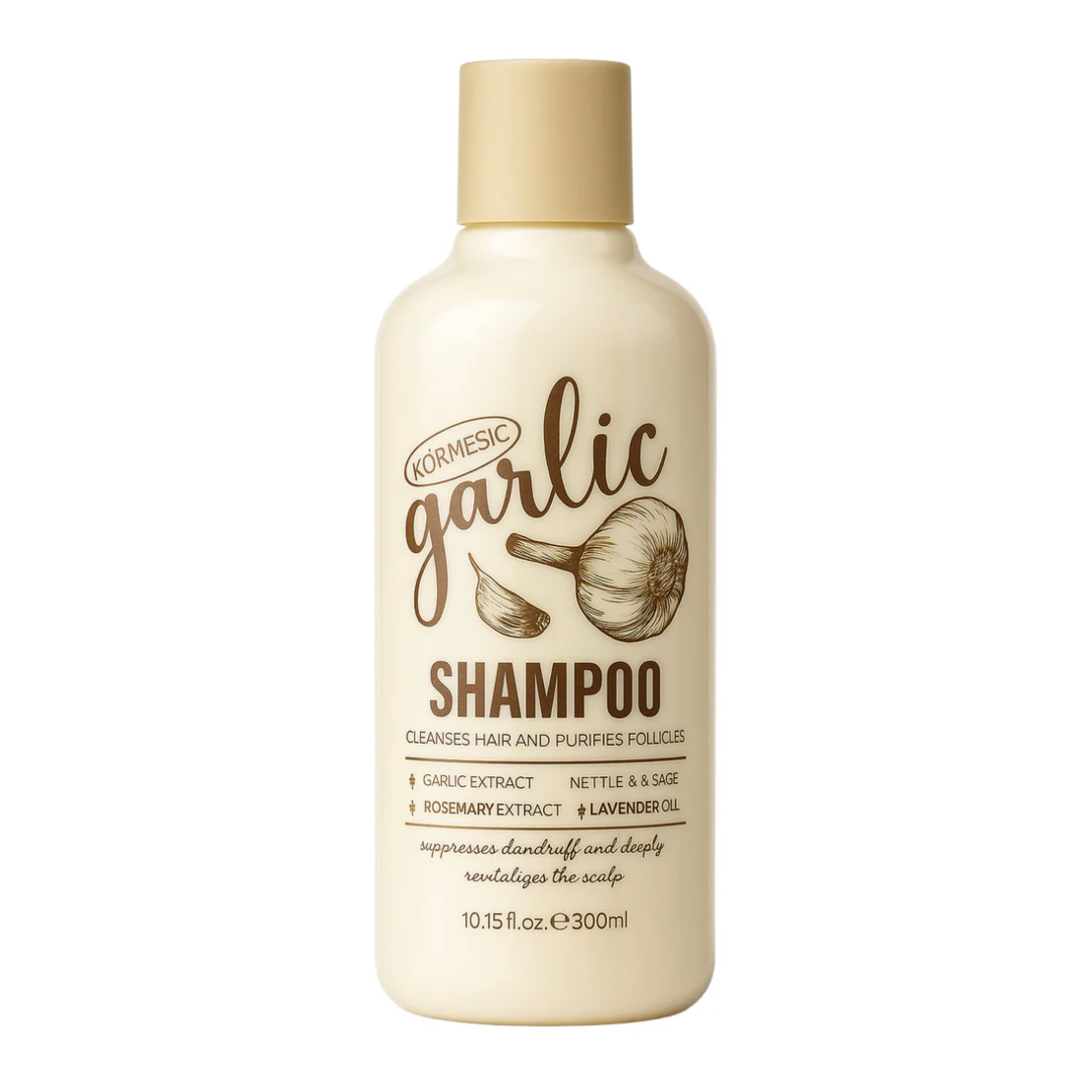 Șampon Anti-Mătreață și Revitalizant Körmesic Garlic cu Extract de Usturoi, 300ml