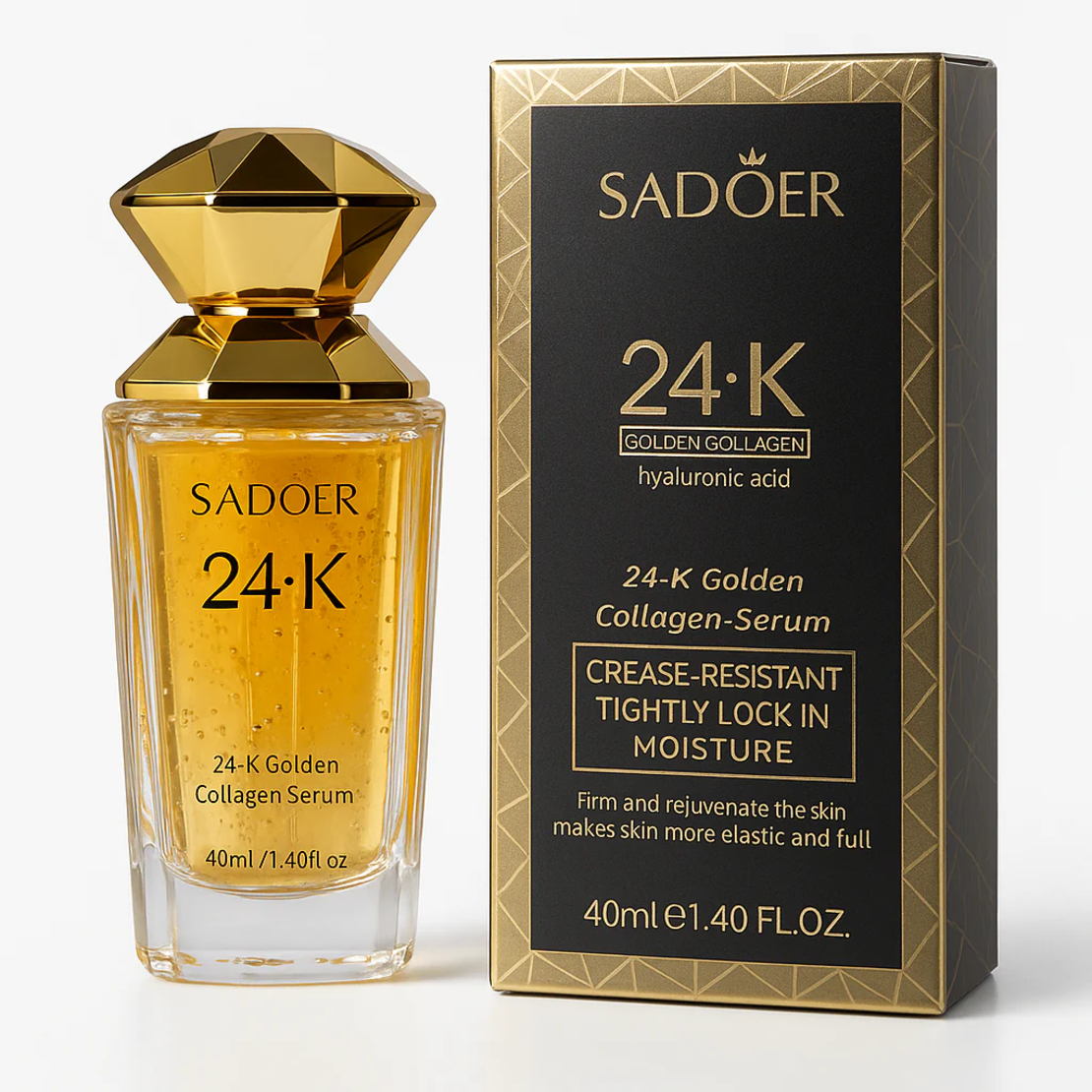 Ser Facial Premium Anti-Rid Sadoer 24K Golden Collagen Hyaluronic Acid Serum, 40ml