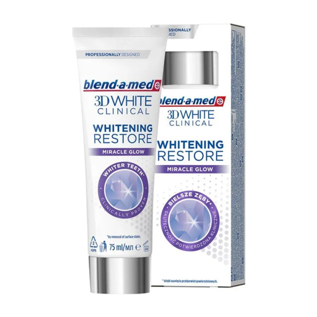 Pastă de Dinți Blend-a-med 3D White Clinical Whitening Restore Miracle Glow, 75ml