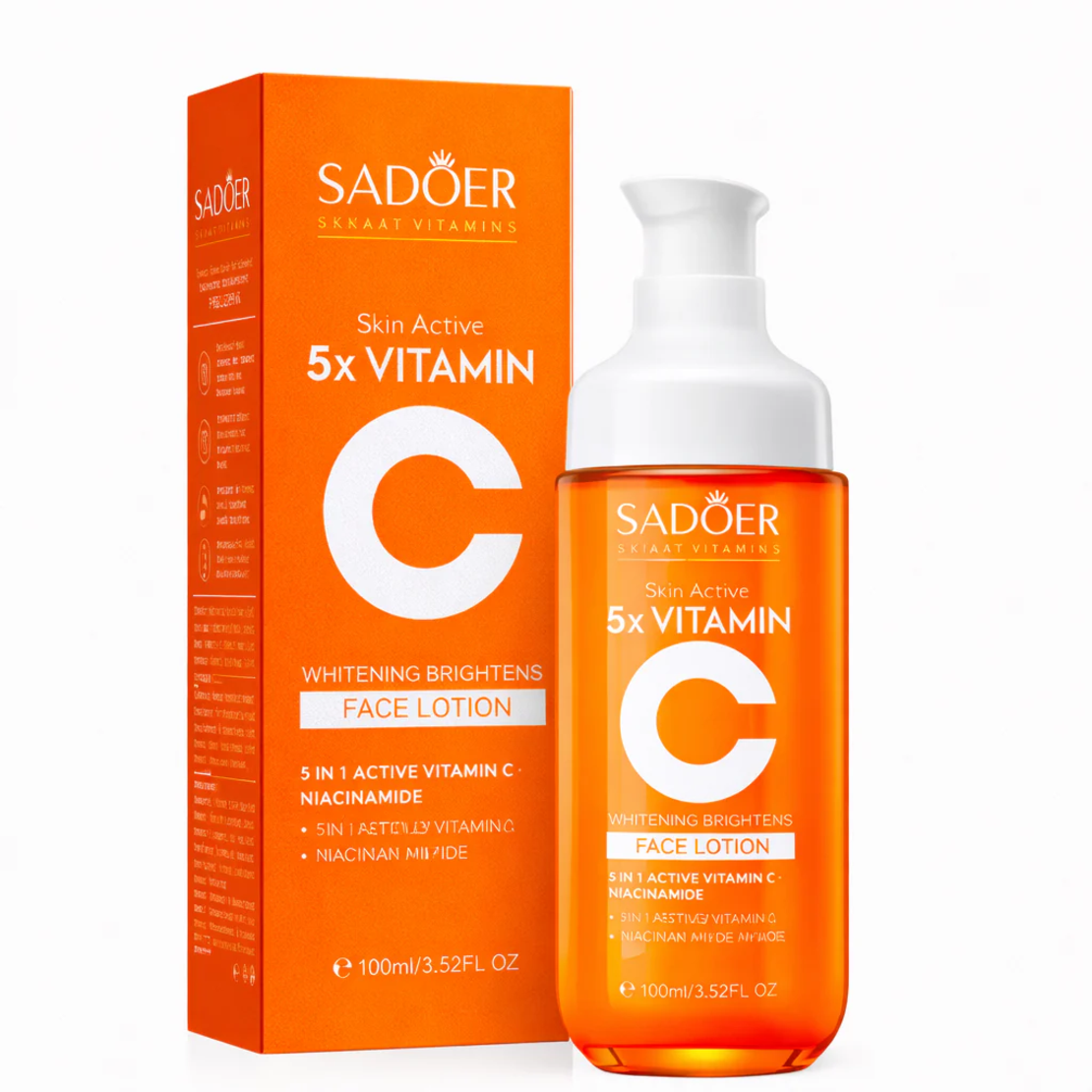 Loțiune de Față Iluminatoare Sadoer Skin Active 5x Vitamin C și Niacinamide, 100ml