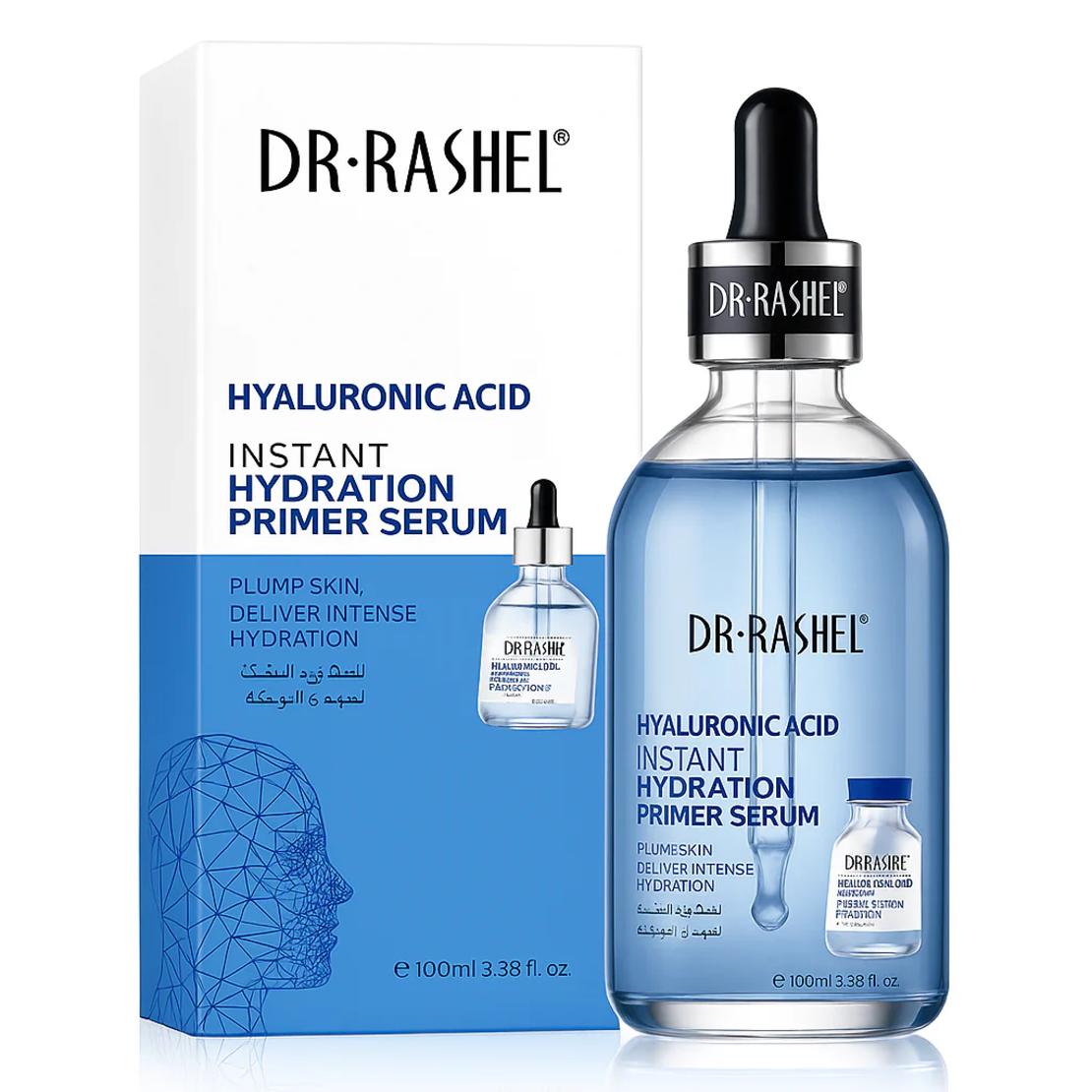 Ser și Bază de Machiaj Hidratantă DR.RASHEL Hyaluronic Acid Instant Hydration Primer Serum, 100ml