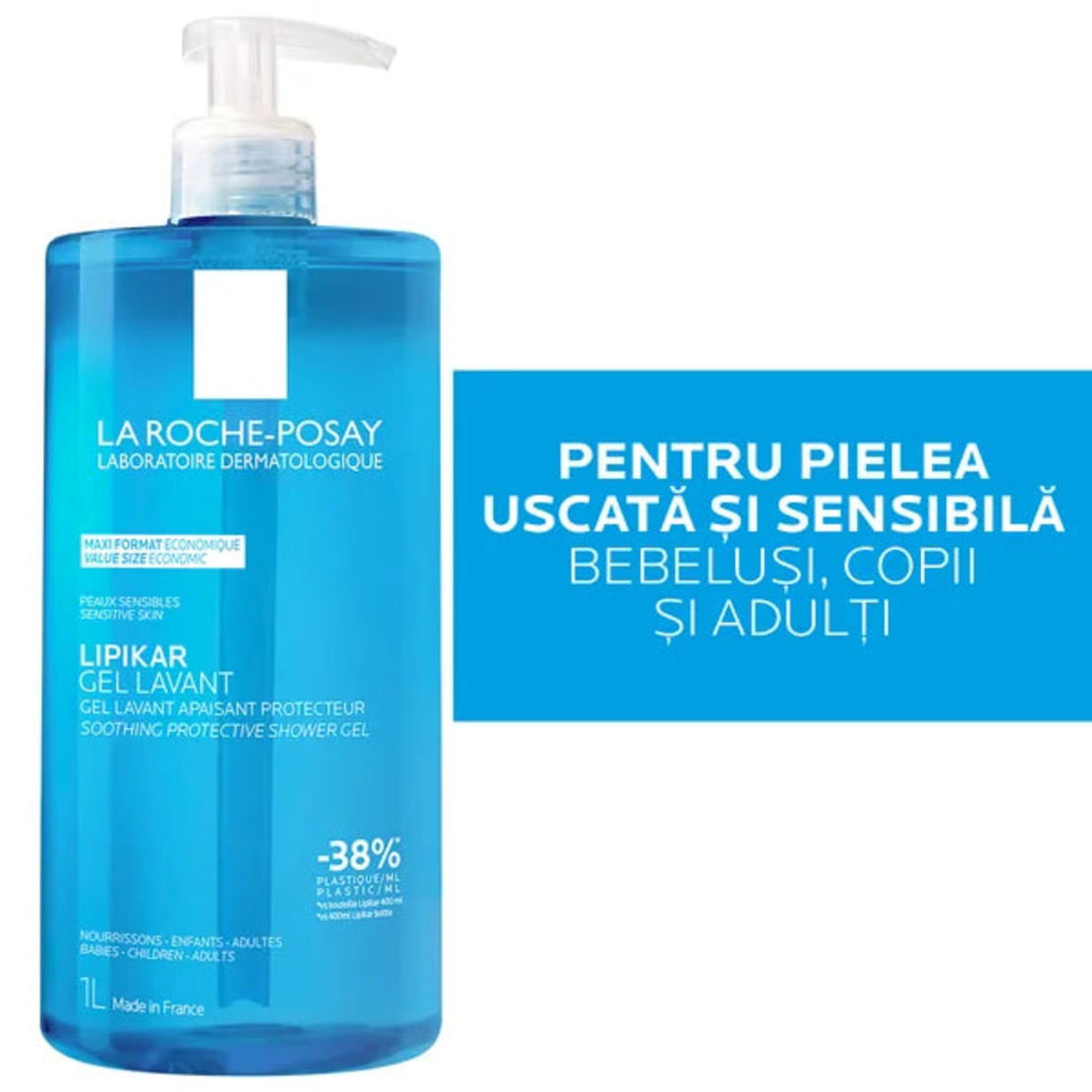 LA ROCHE POSAY Lipikar Gel de spalare pentru piele sensibila x 1000ml