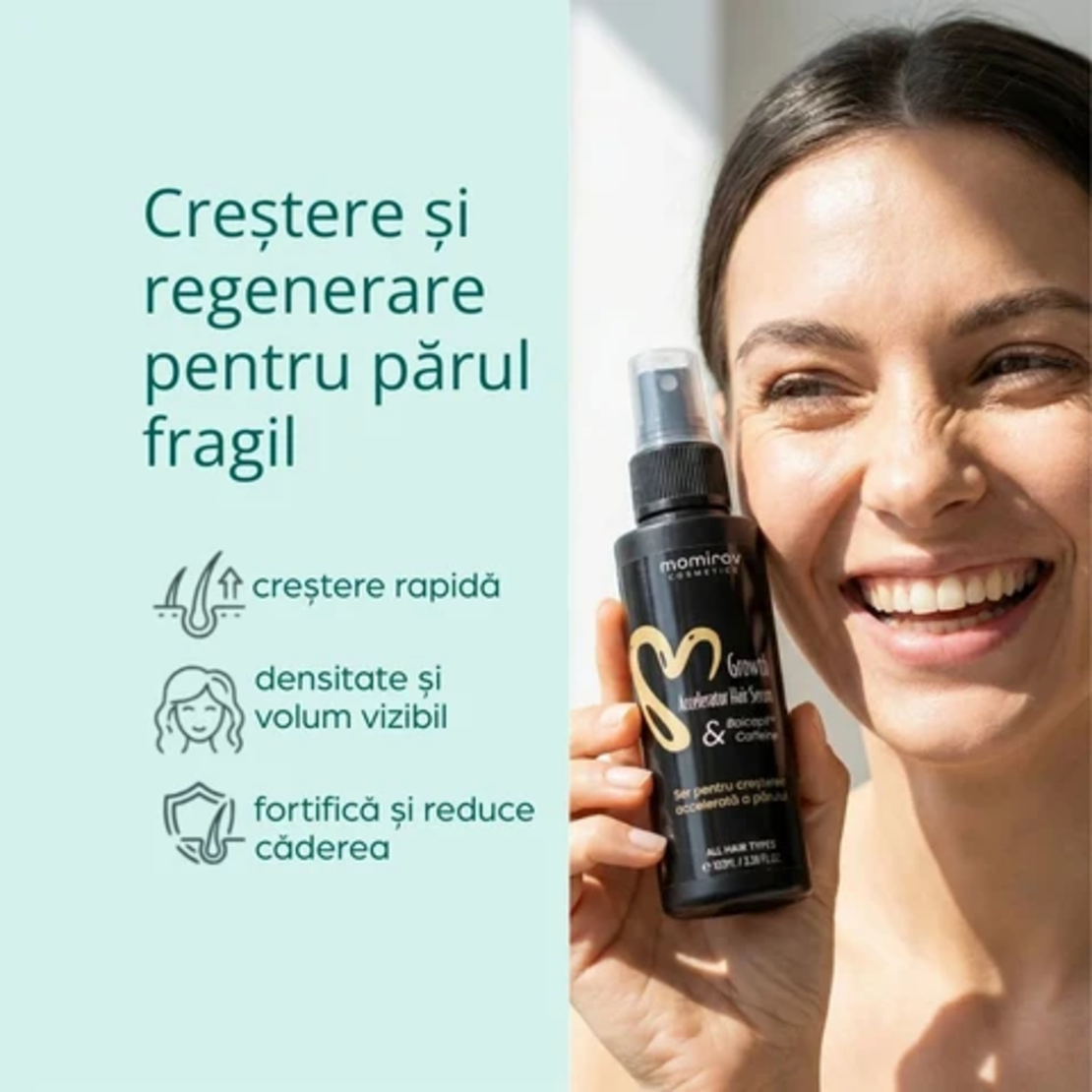 Momirov-Serum pentru creșterea rapidă a părului cu Baicapil și cofeină, 100 ml