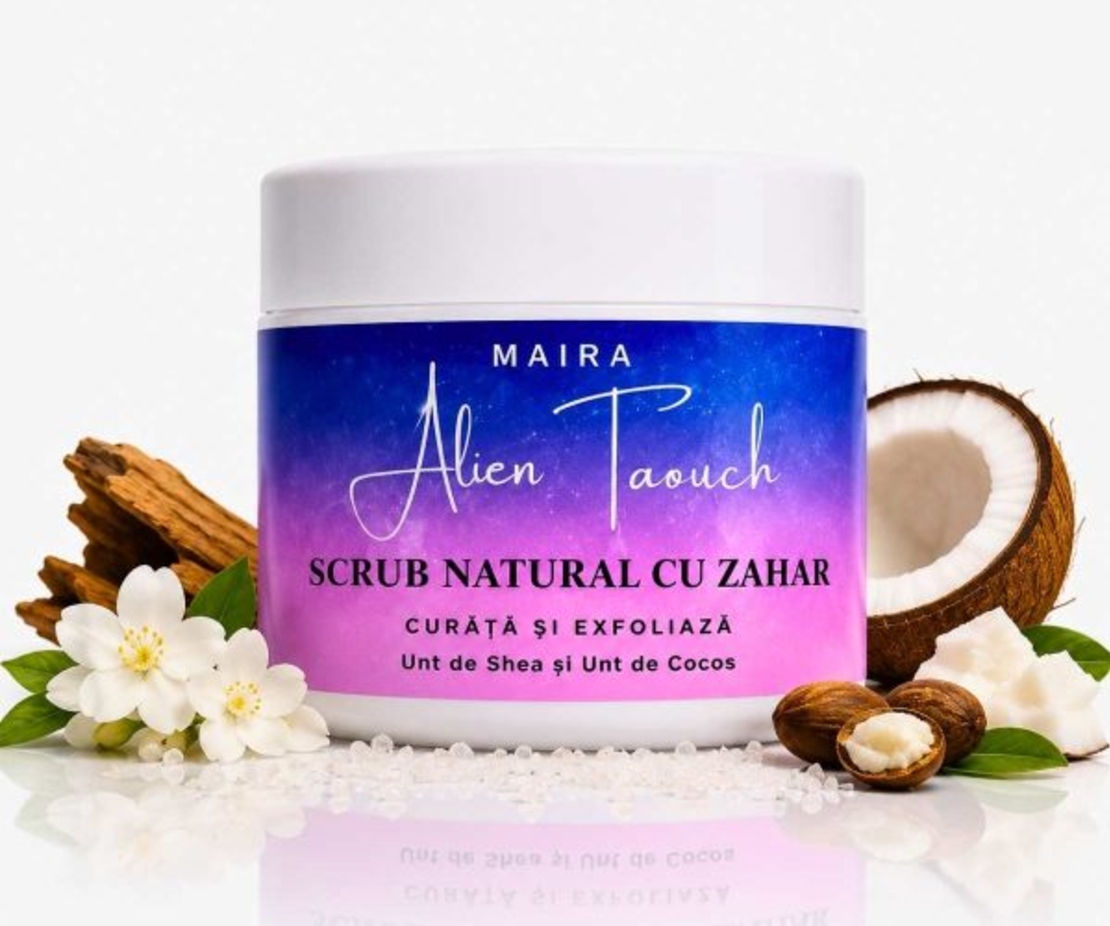 Scrub de Corp Emulsifiant cu Zahar Alien Touch Parfum Floral Intens 200g