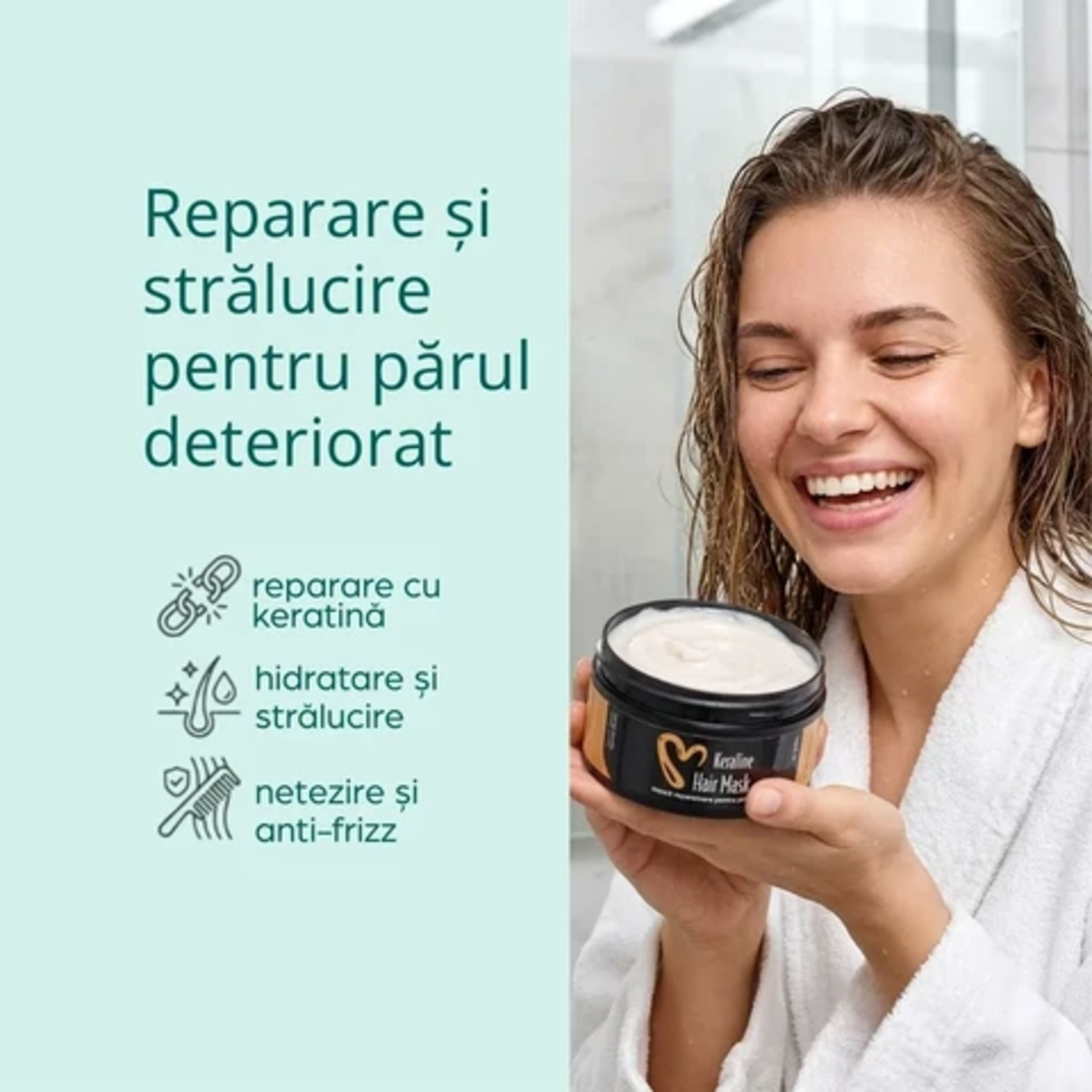 Momirov-Mască reparatoare pentru păr Keraline, 200 ml