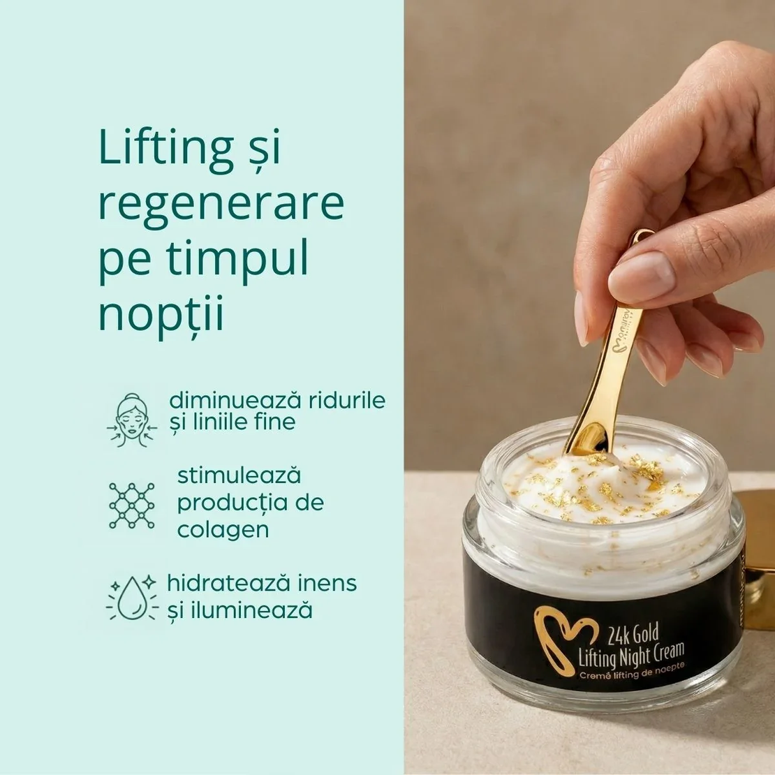 Momirov-Cremă lifting de noapte 24K cu aur și 10% Tens-up, 50 ml