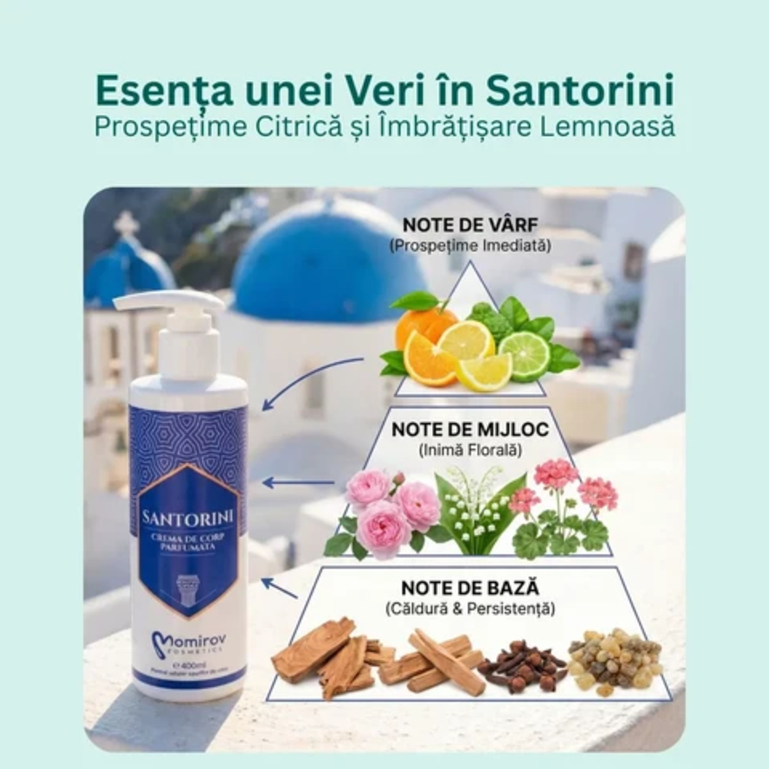 Momirov-Cremă de corp parfumată Santorini, 200 ml