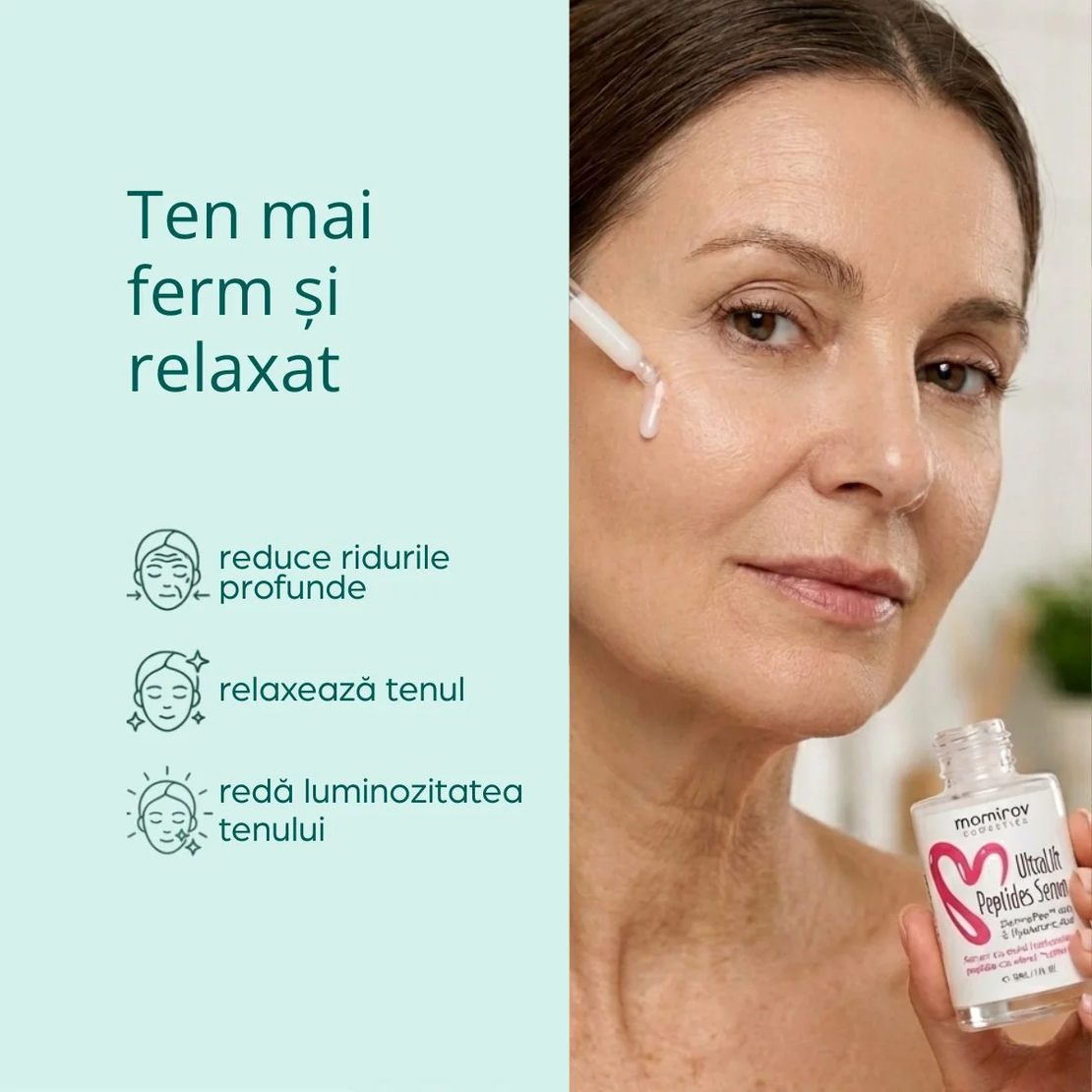 Momirov-Serum Ultralift cu peptide și acid hialuronic, 30 ml