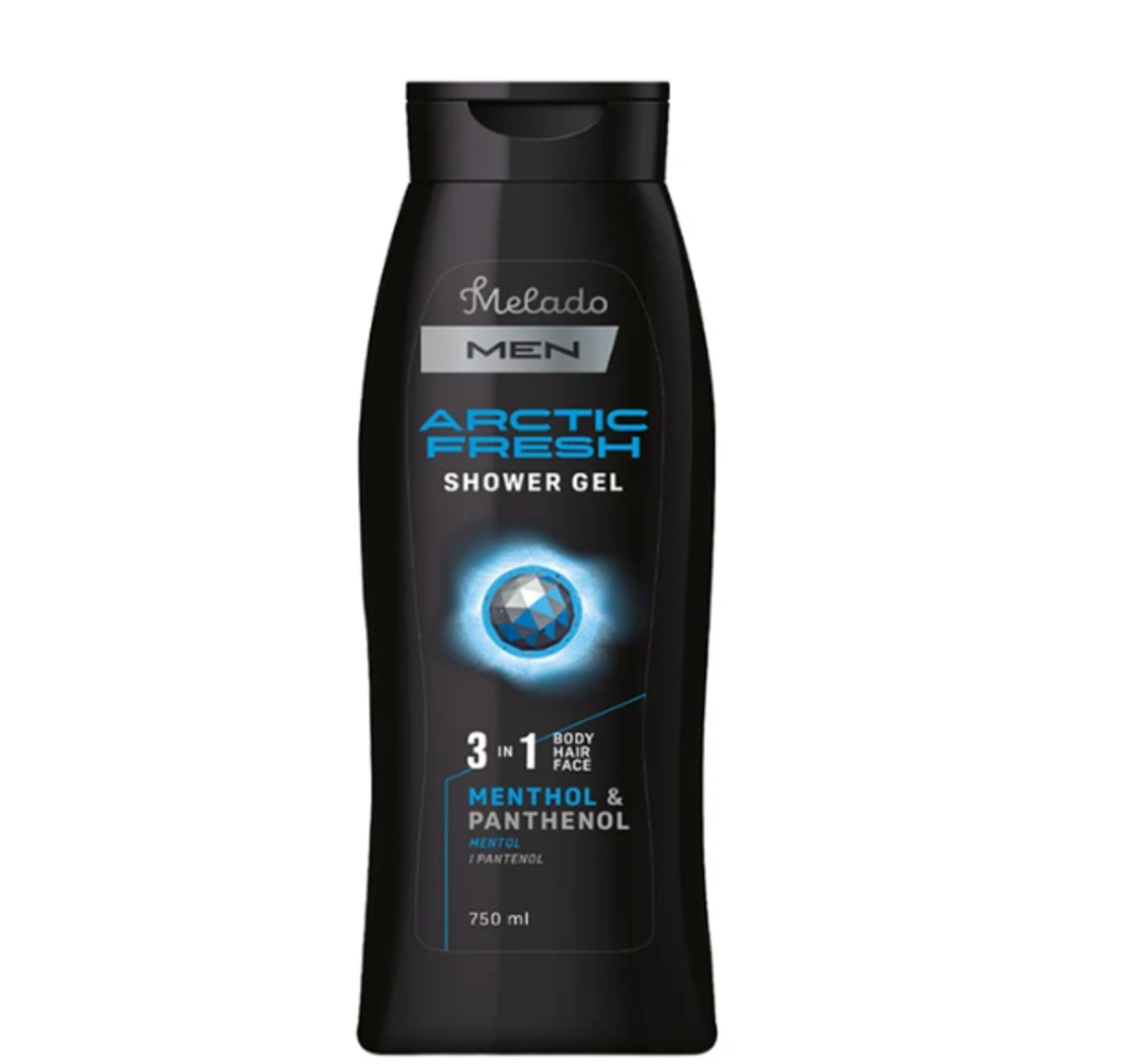 MELADO - Gel de dus pentru barbati ARCTIC FRESH cu mentol si pantenol, 750ml