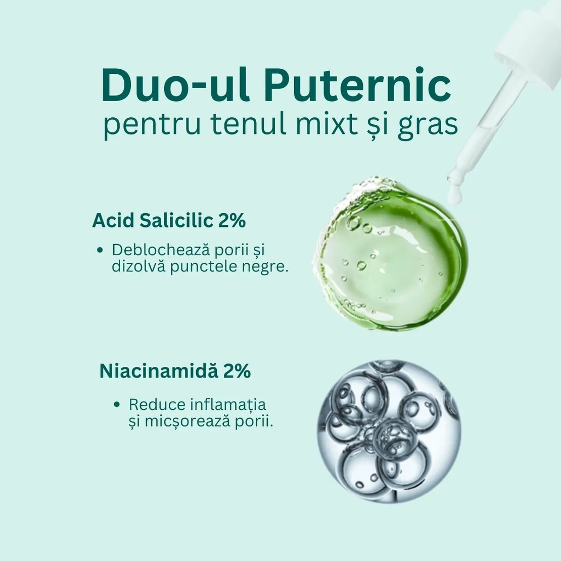 Momirov-Serum BHA Sebum Control cu 2% acid salicilic și 2% niacinamidă pentru ten gras și mixt, 30 ml