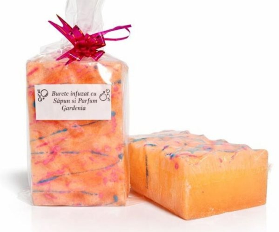 Burete de Baie Exfoliant cu Săpun -Gardenia