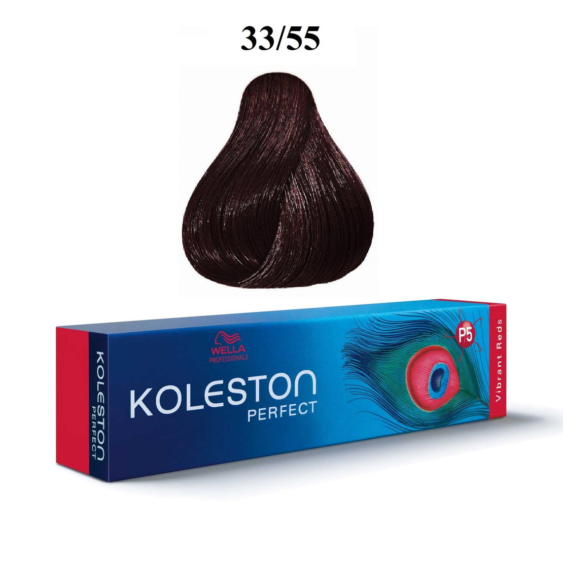 Wella Professionals, Koleston Perfect, Permanent Hair Dye, 33/55 Dark Chestnut Intense Mahogany, 60 ml