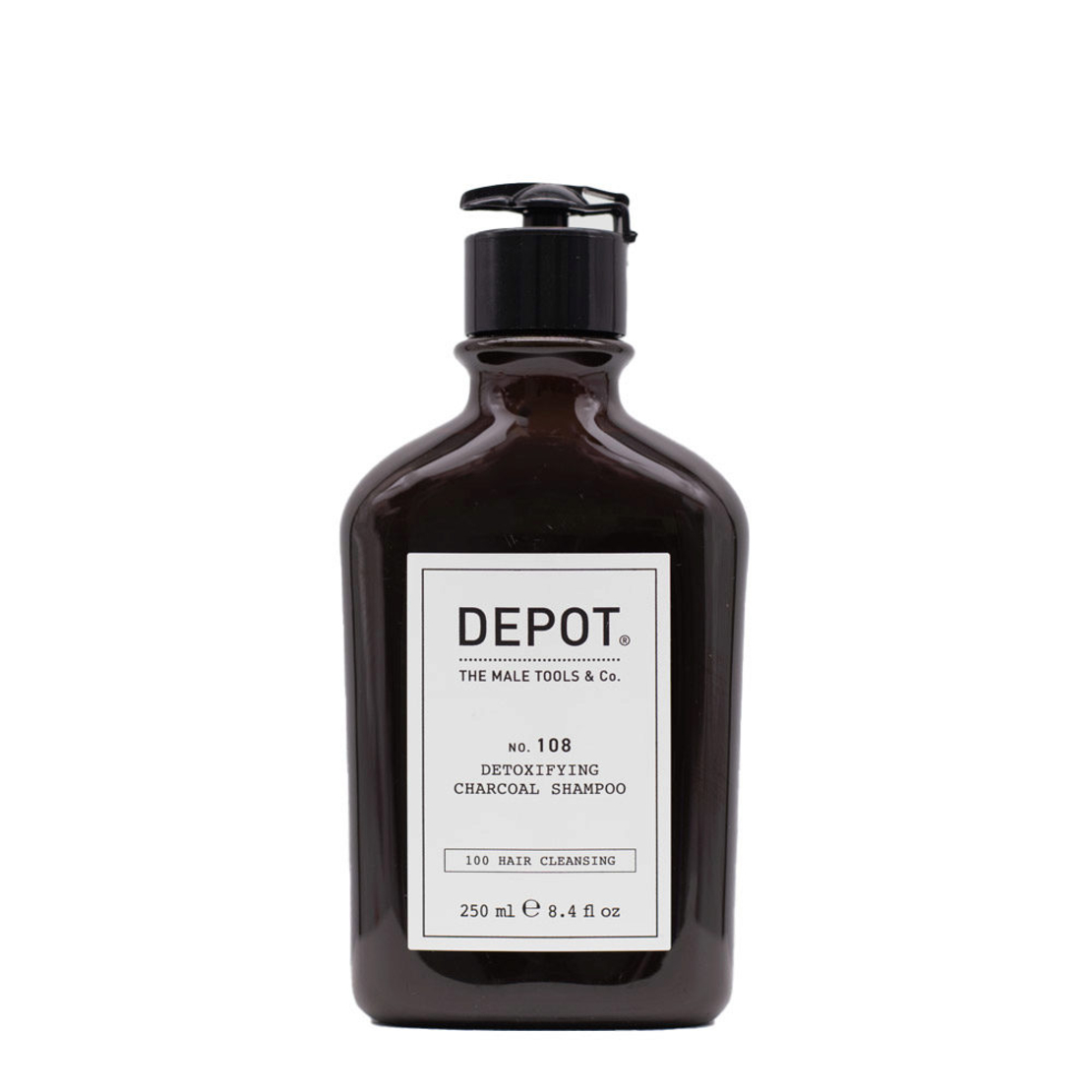 Depot, 100 Hair Cleansing No. 105, Charcoal, Hair Shampoo, For Detoxing, 250 ml