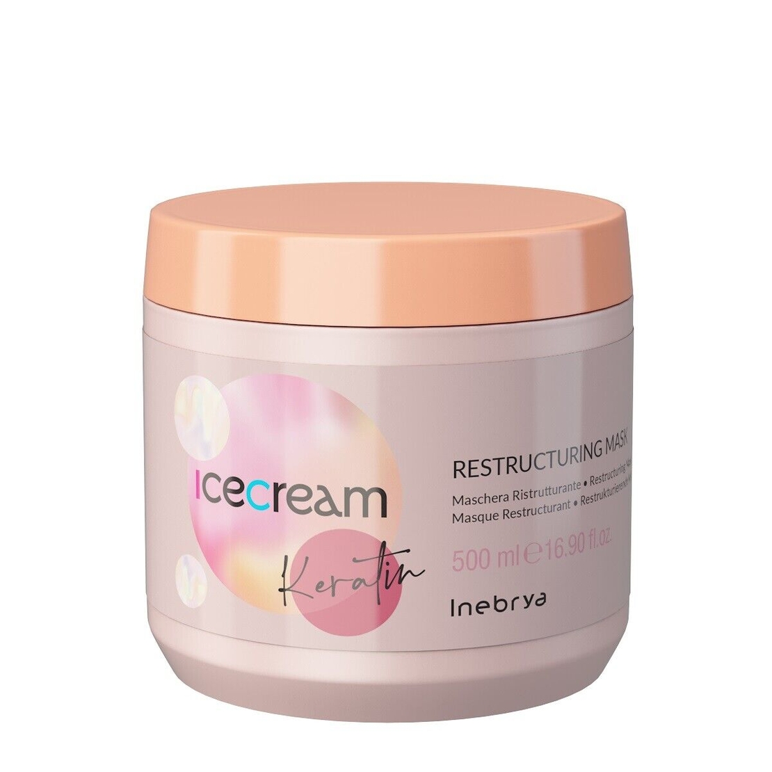 Inebrya, Ice Cream Keratin, Hair Treatment Cream Mask, Reparative, 500 ml