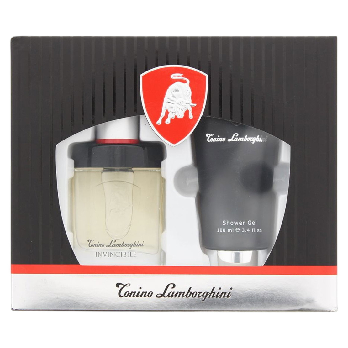 Set Tonino Lamborghini: Invincibile, Eau De Toilette, For Men, 40 ml + Invincibile, Hydrating, Shower Gel, All Skin Types, 100 ml
