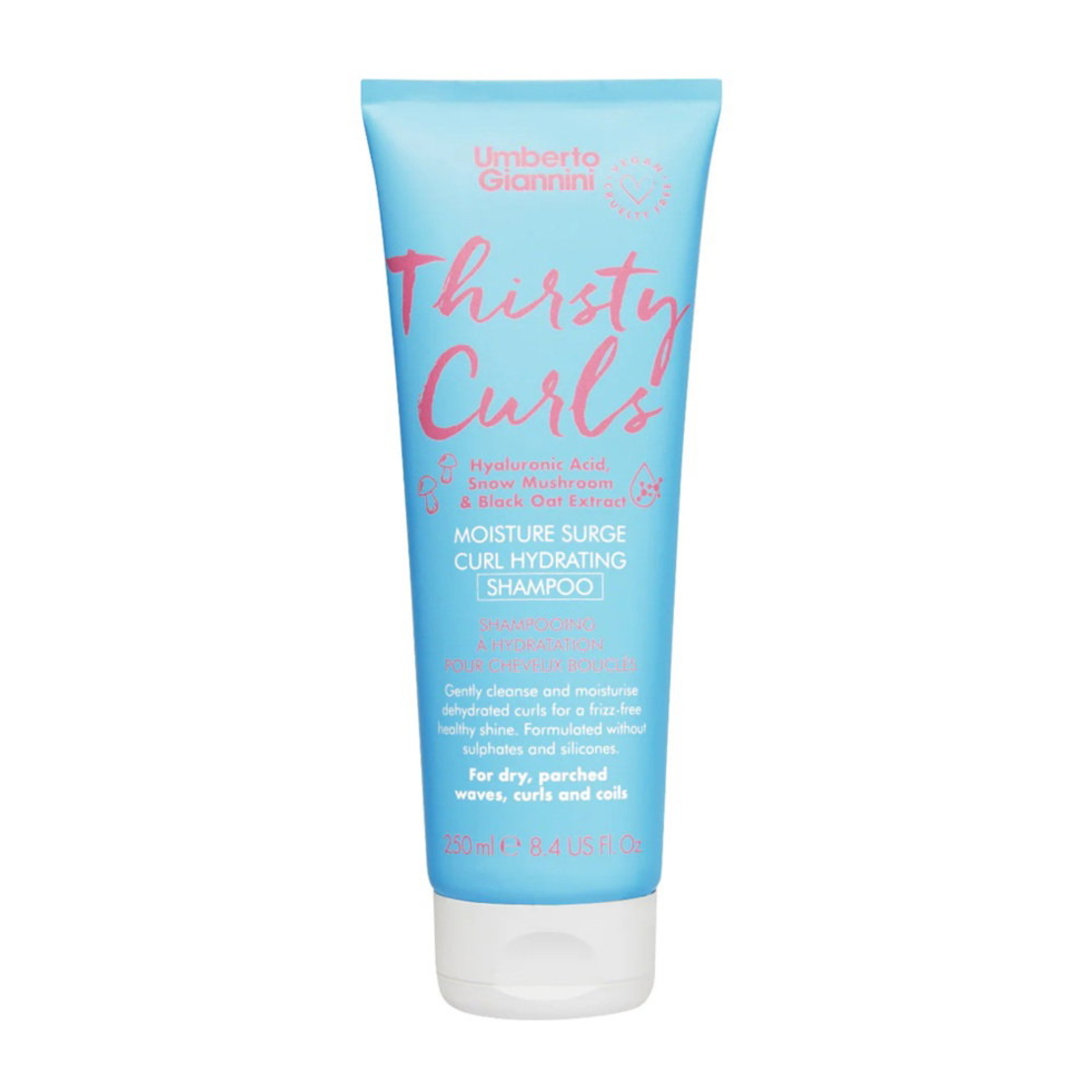 Umberto Giannini, Thirsty Curls, Hair Shampoo, Hydrating & Moisturising, 250 ml