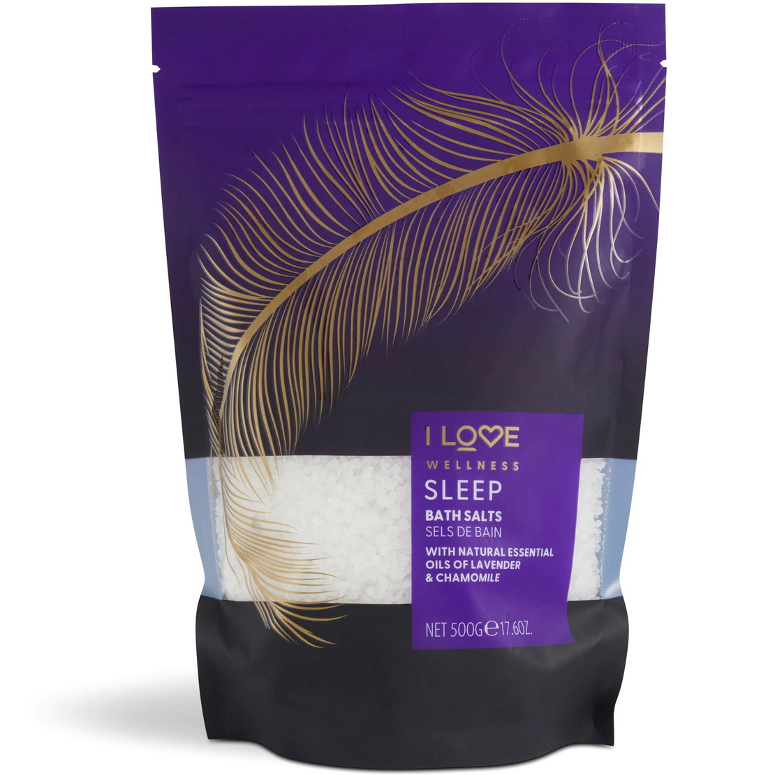 I Love, Wellness Sleep, Essential Oils, Bath Salt, 500 g