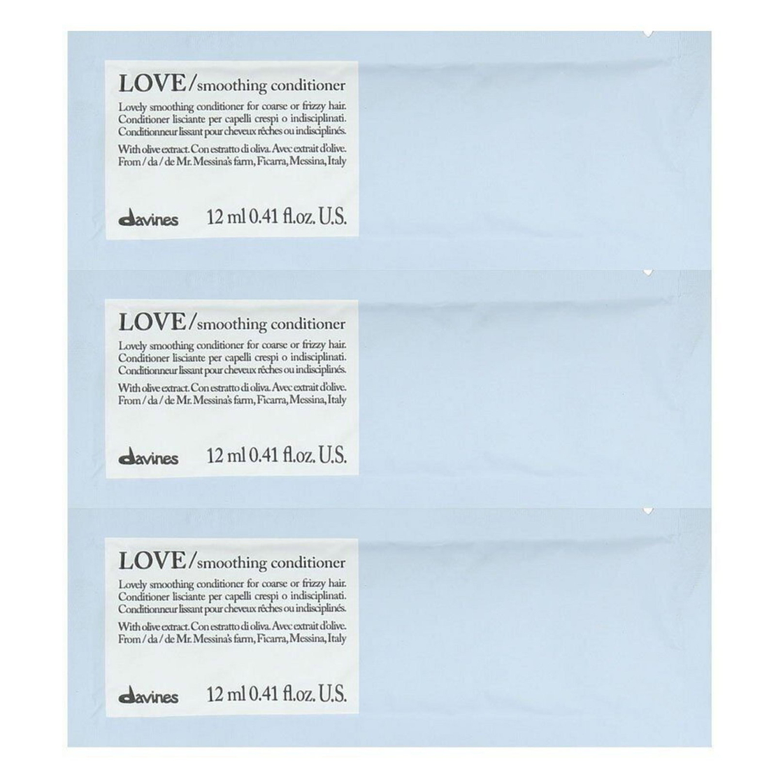 Davines, Love Smoothing, Hair Conditioner, 12 pcs, 12 ml