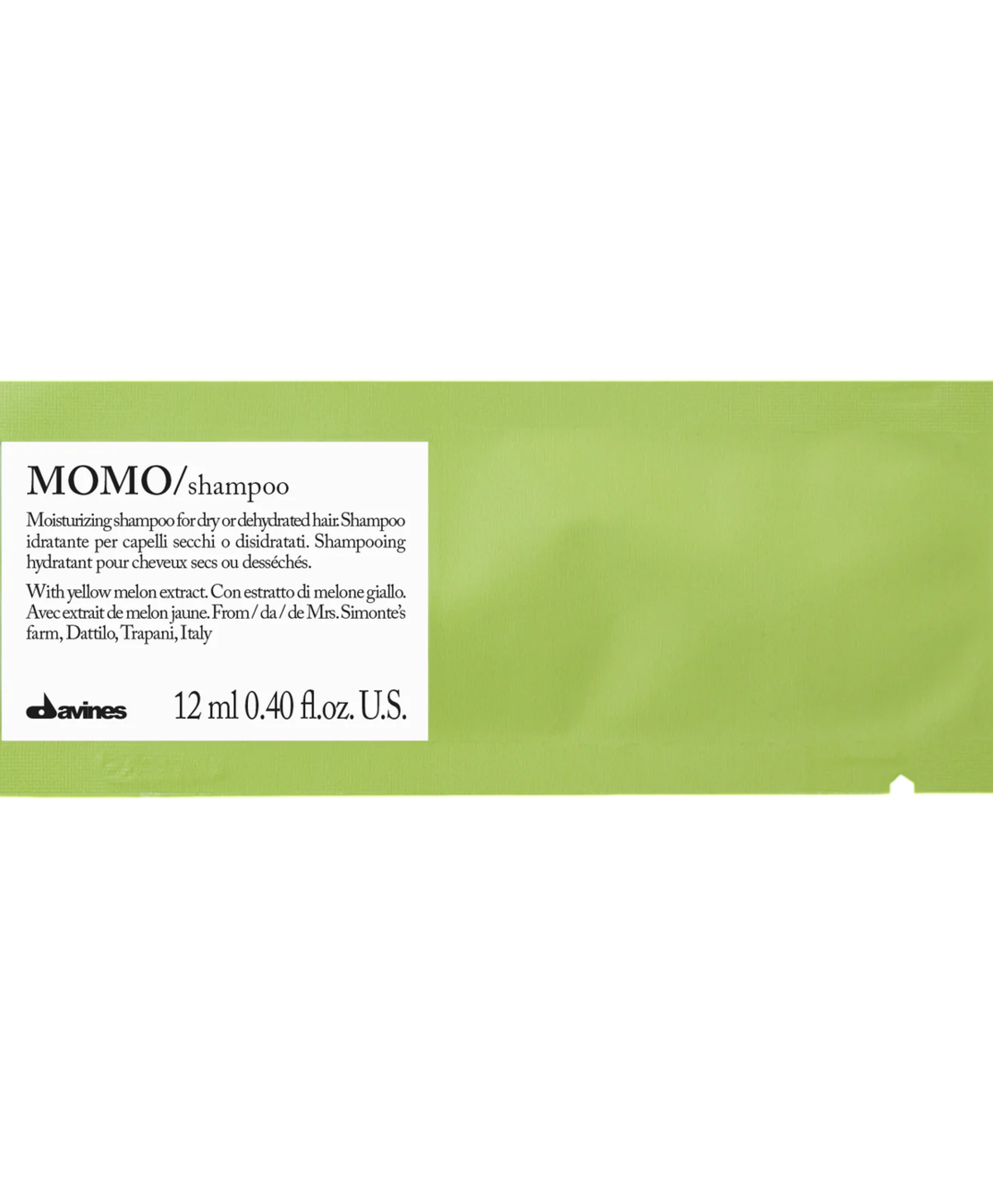 Set, Davines, Momo, Hair Shampoo, Moisturizing, 12 pcs, 12 ml *Sample