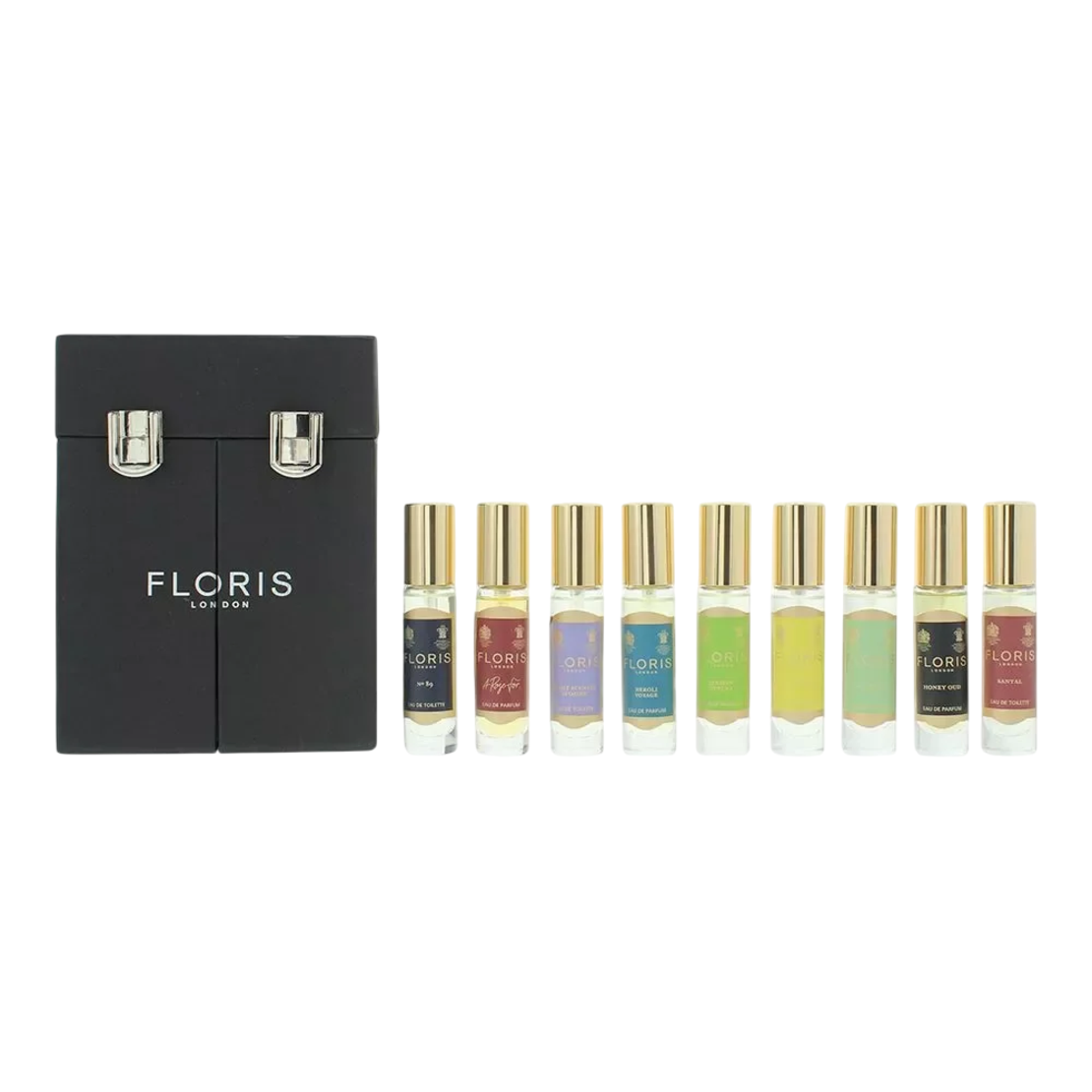 Set Floris Of London: A Rose For..., Eau De Parfum, Unisex, 10 ml + Honey Oud, Eau De Parfum, Unisex, 10 ml + Jermyn Street, Eau De Parfum, Unisex, 10 ml + Mulberry Fig, Eau De Parfum, Unisex, 10 ml + Neroli Voyage, Eau De Parfum, Unisex, 10 ml + Cef