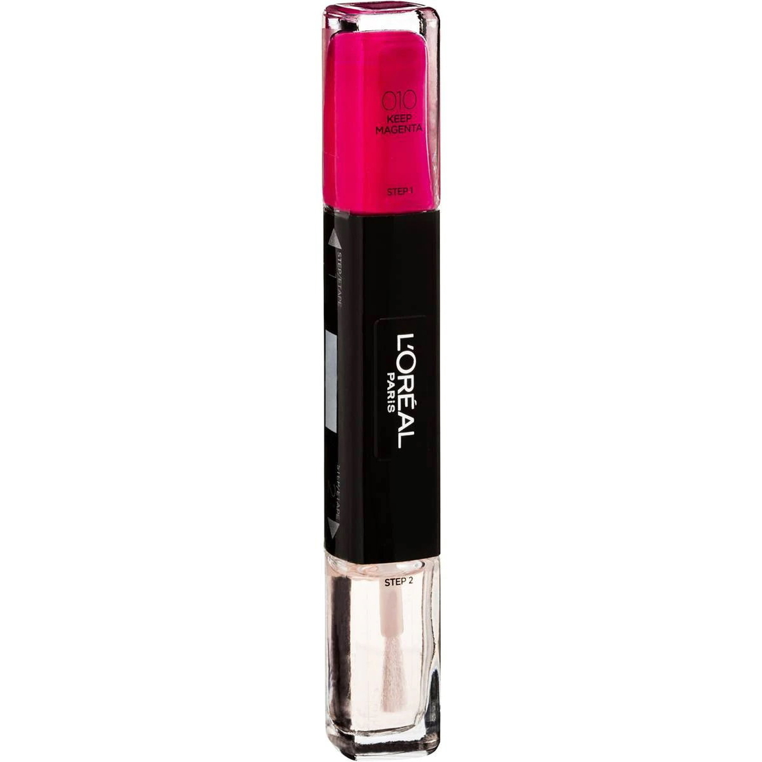 L'Oreal Paris, Infallible, Nail Polish 2-In-1, 010, Keep Magenta, 2 x, 5 ml