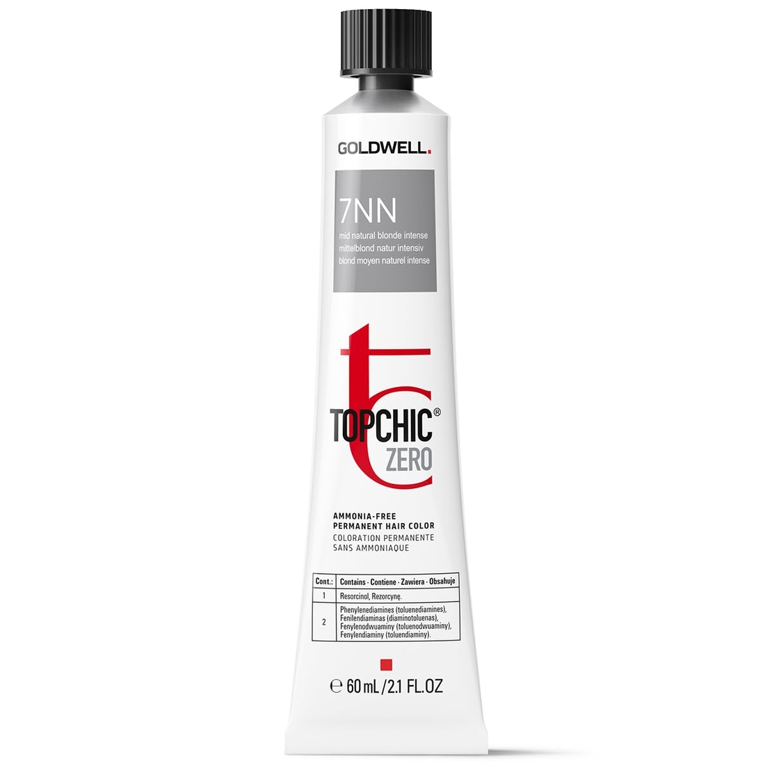 Goldwell, TopChic Zero, Ammonia-Free, Permanent Hair Dye, 7NN Mid Natural Blonde Intense, 60 ml