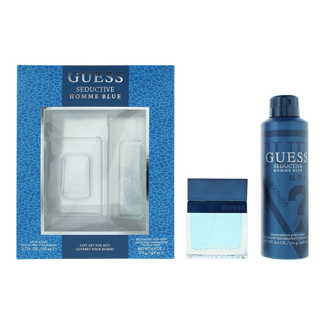 Set Guess: Seductive Homme Blue, Eau De Toilette, For Men, 50 ml + Seductive Homme Blue, Deodorant Spray, For Men, 226 ml