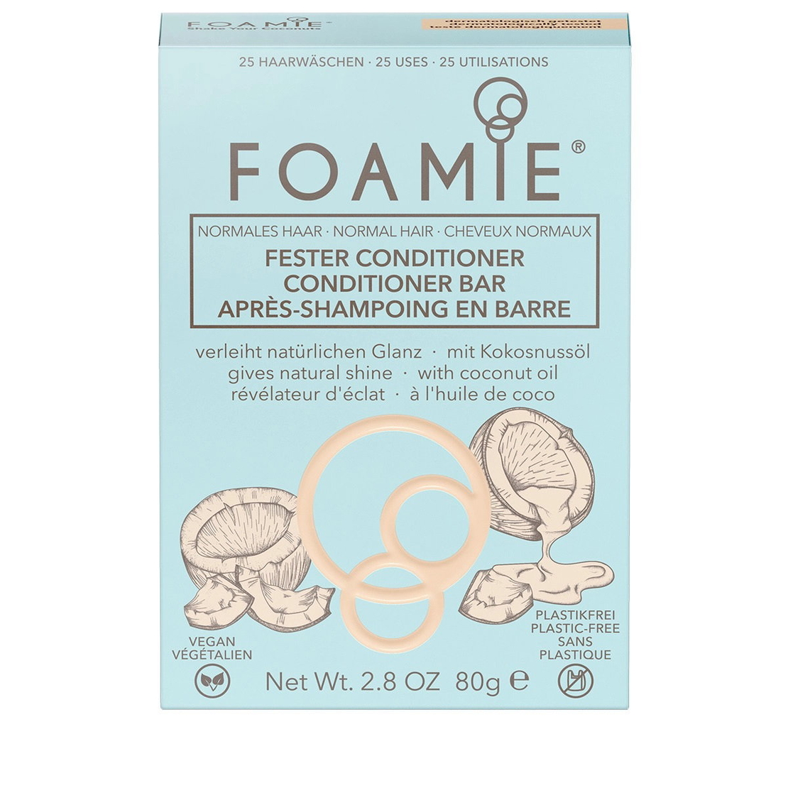 Foamie, Shake Your Coconuts, Hair Conditioner Bar, For Shine, 80 g
