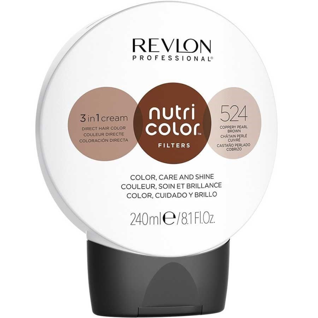 Revlon, Nutri Color Filters, Hair Colouring Cream Mask, Color Enhancement, 524 Coppery Pearl Brown, 250 ml