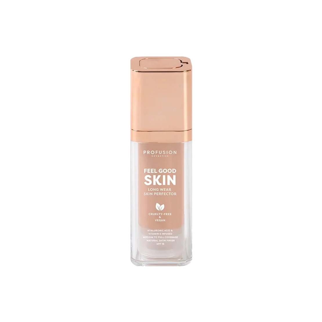Profusion Cosmetics, Feel Good Skin, Satin Finish, Liquid Foundation, 110, Fair, SPF 15, 30 ml