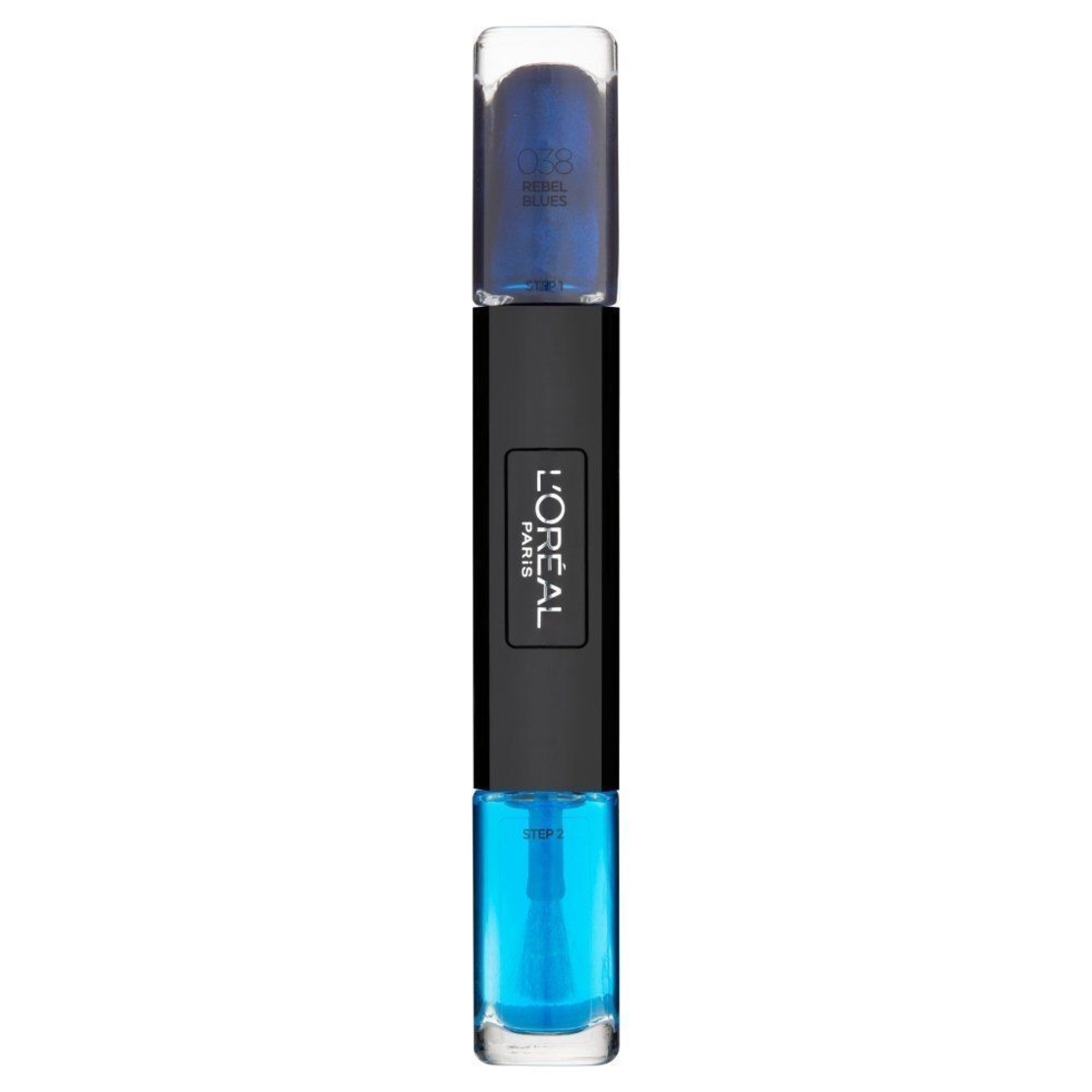 L'Oreal Paris, Infallible, Nail Polish 2-In-1, 038, Rebel Blues, 2 x, 5 ml