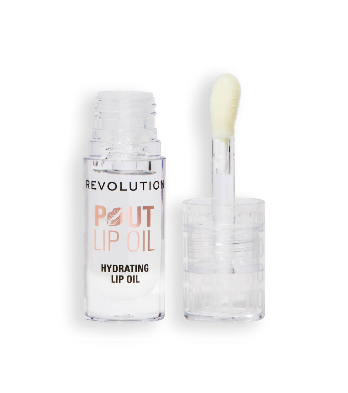 Makeup Revolution, Pout, Vegan, Glossy, Lip Oil, Lychee Clear, 4 ml
