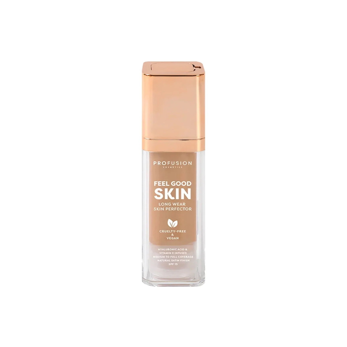 Profusion Cosmetics, Feel Good Skin, Satin Finish, Liquid Foundation, 200, Light, SPF 15, 30 ml