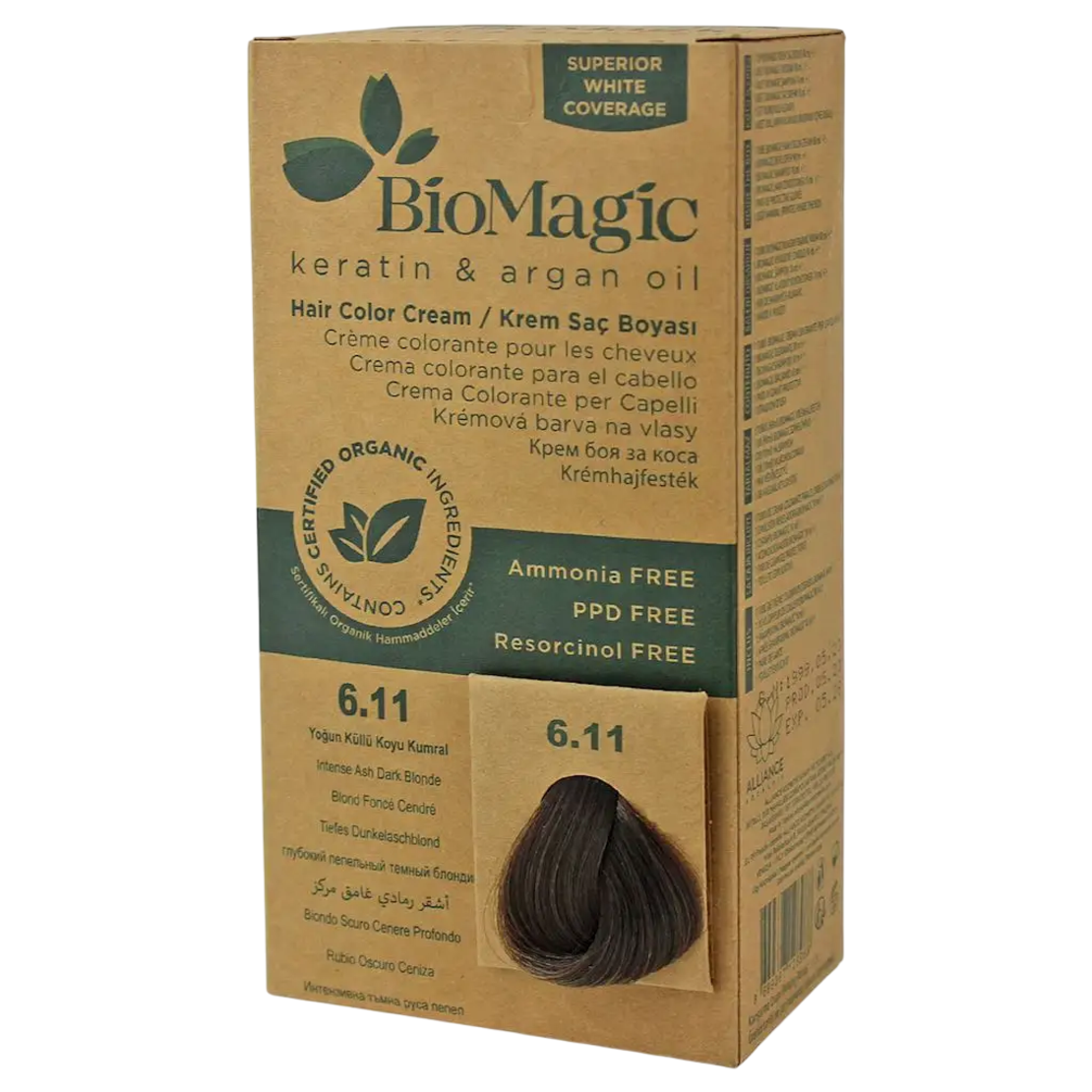 Biomagic, Biomagic, Keratin & Argan Oil, Permanent Hair Dye, 6.11 , 250 ml *Tester