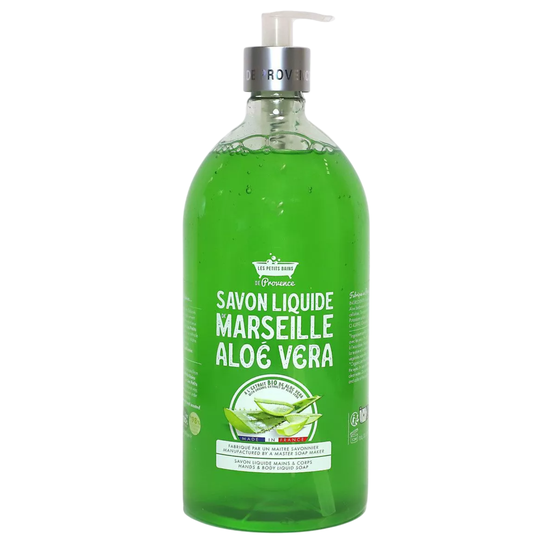 Les Petites Bains de Provence, Marseille, Aloe Vera, Liquid Soap, For Hands & Body, 1000 ml