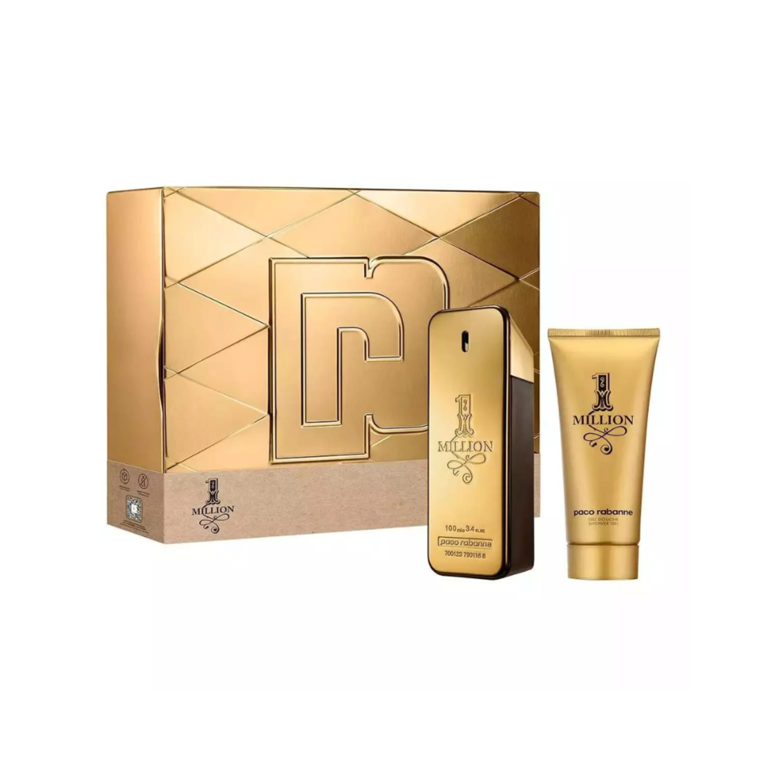 Set Paco Rabanne: 1 Million, Eau De Toilette, For Men, 100 ml + 1 Million, Shower Gel, For All Skin Types, 100 ml