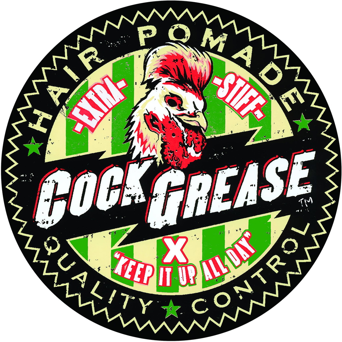 Cock Grease, Extra Slick No X, Hair Styling Pomade, Shine Finish, Extra Hold, 100 g