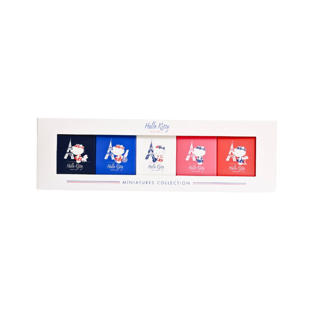 Set Hello Kitty: Around Paris Blanc, Eau De Toilette, For Girls, 5 ml *Miniature + Around Paris Bleu, Eau De Toilette, For Girls, 5 ml *Miniature + Around Paris Rose, Eau De Toilette, For Girls, 5 ml *Miniature + Around Paris Rouge, Eau De Toilette,