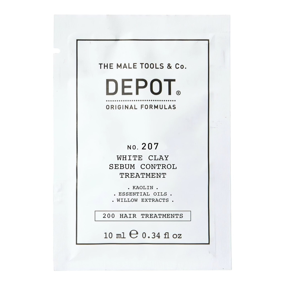 Depot, 200 Hair Treatments No. 207, Kaolin, Scalp Treatment Cream Mask, For Regulation Of Excessive Sebum, 10 ml