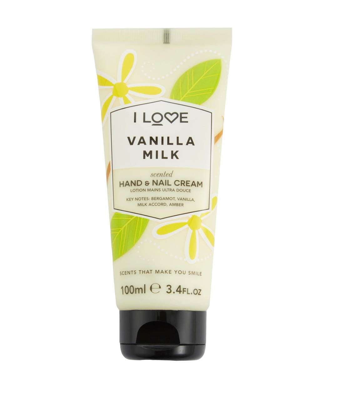 I Love, Signature Collection, Moisturizing, Hand & Nail Cream, Vanilla Milk, 100 ml