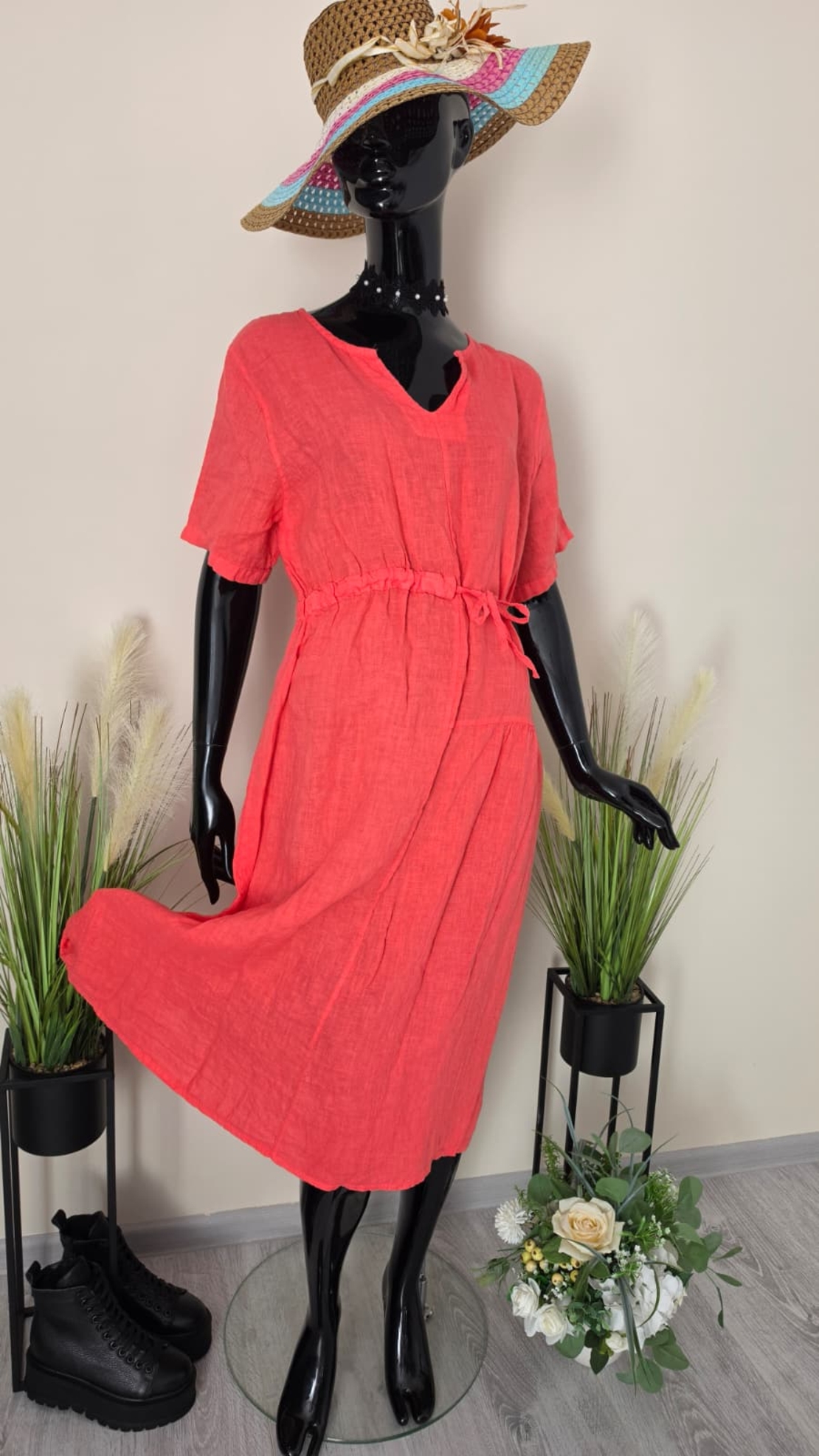 Rochie Midi Breeze-Coral
